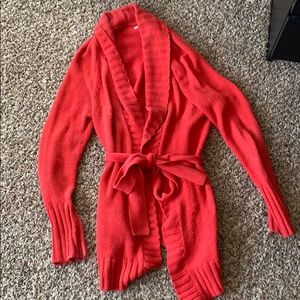 Orange thick knit sweater